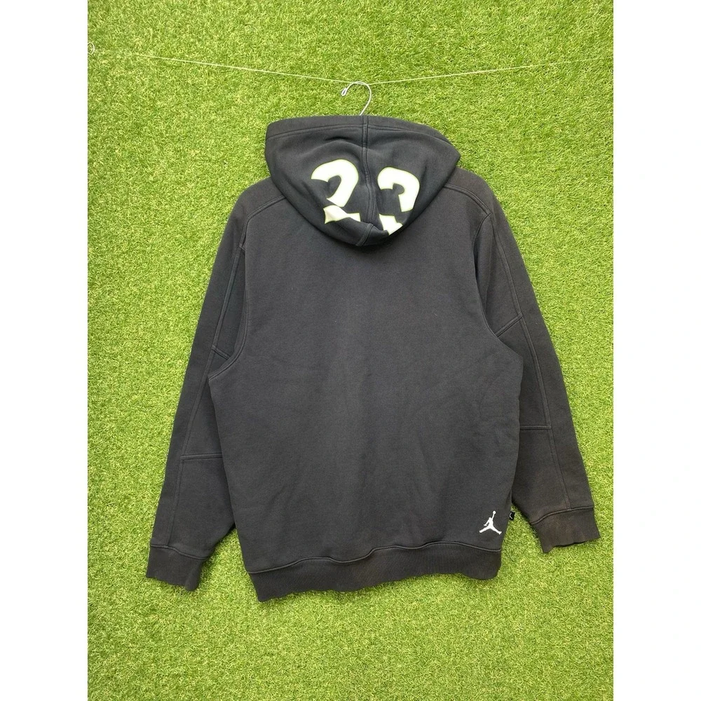Jordan Hoodie Mens Medium 23 Graphic Jumpman Logo Sportswear Black Y2K